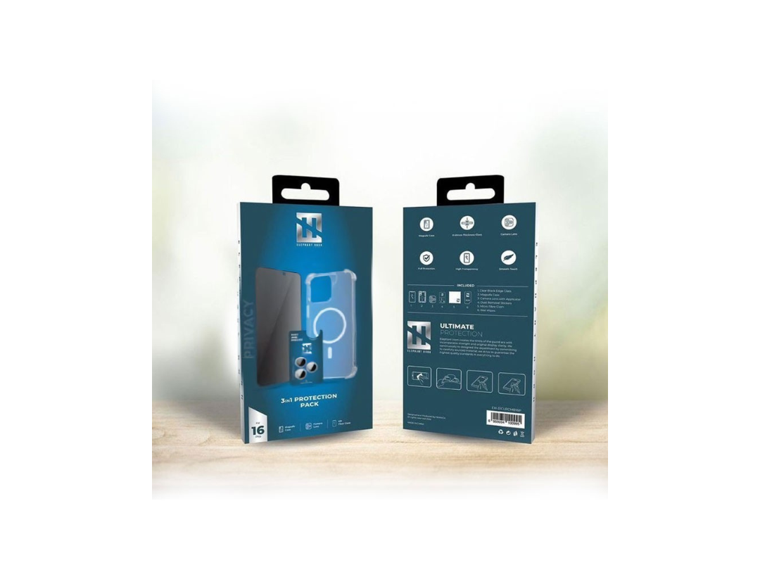 Buy Elephant Horn 3-in-1 Protection Pack Privacy for iPhone 16 Pro in Qatar Buy Elephant Horn 3-in-1 Protection Pack Privacy for iPhone 16 Pro in Qatar